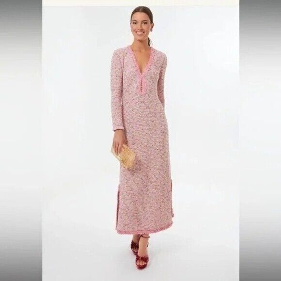 Alexis Kassandra Pink Tweed Maxi Sweater Dress Women's Small - Picture 3 of 16